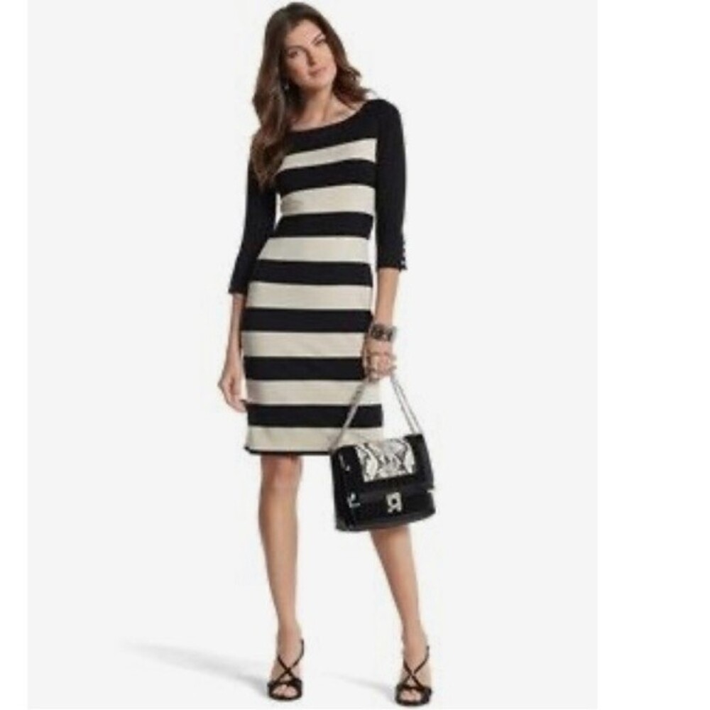 White House Black Market black and tan dress size XS
